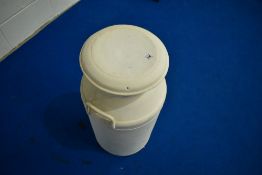 A painted aluminium milk churn, height approx. 69cm