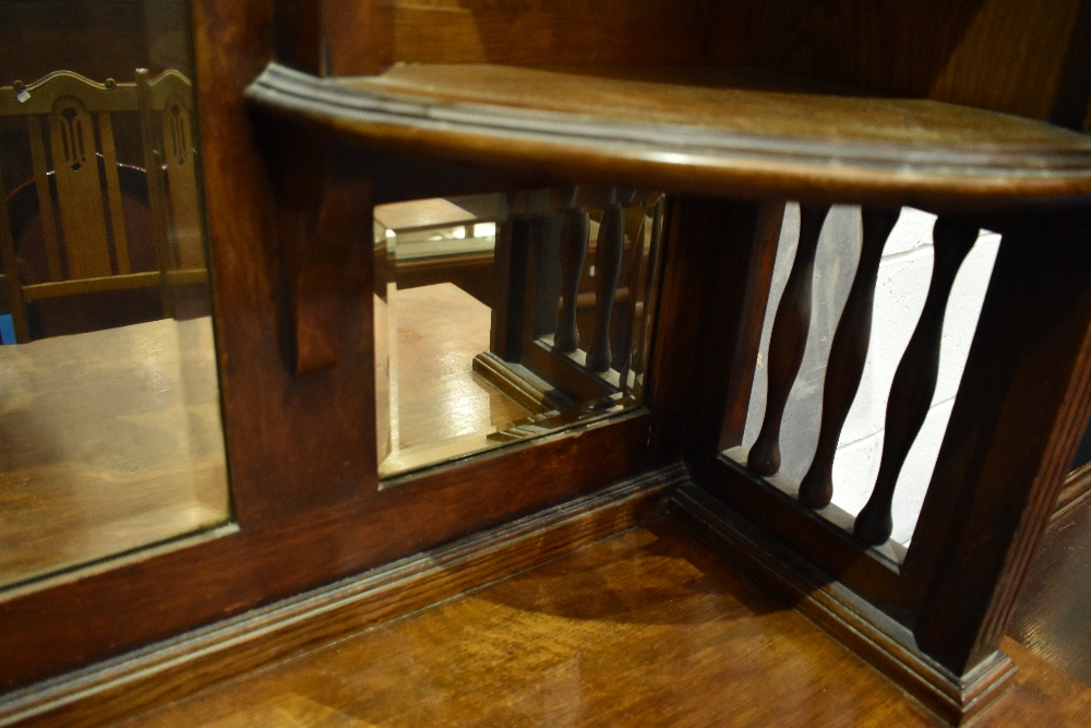 A late Victorian oak mirror back sideboard , with Art Nouveau style brass handles - Image 14 of 24