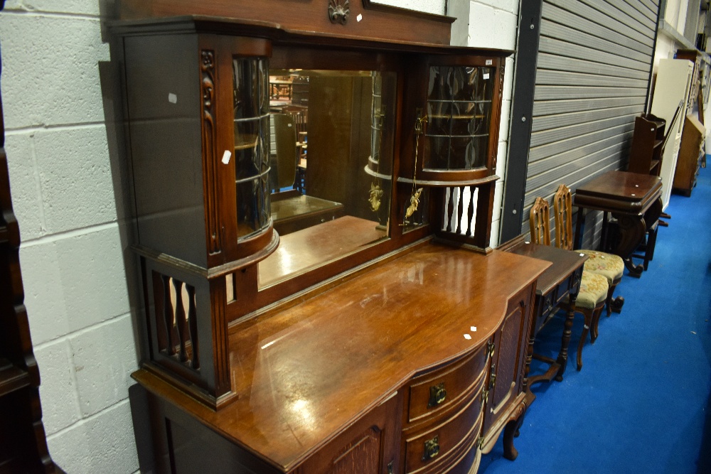 A late Victorian oak mirror back sideboard , with Art Nouveau style brass handles - Image 4 of 24