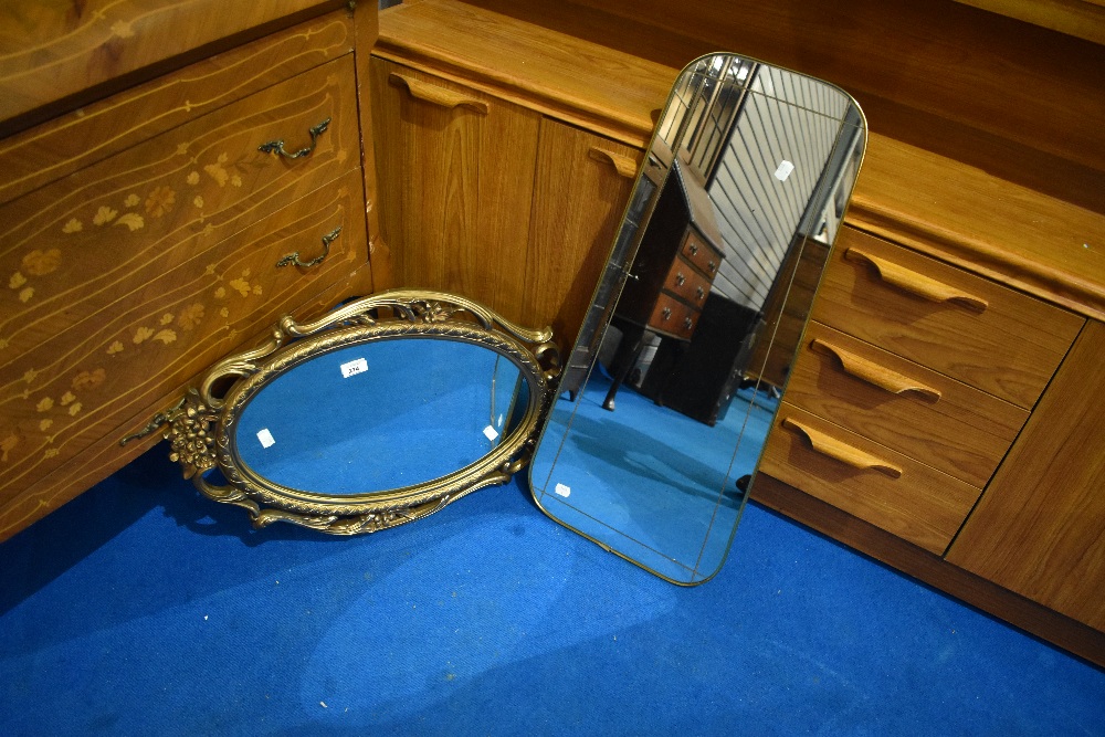 Two vintage mirrors, gilt and brass - Image 2 of 7