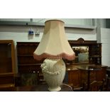 A modern ceramic table lamp, height approx 73cm incl shade