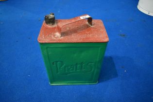 A vintage oil can, branding for Pratt's and later painted