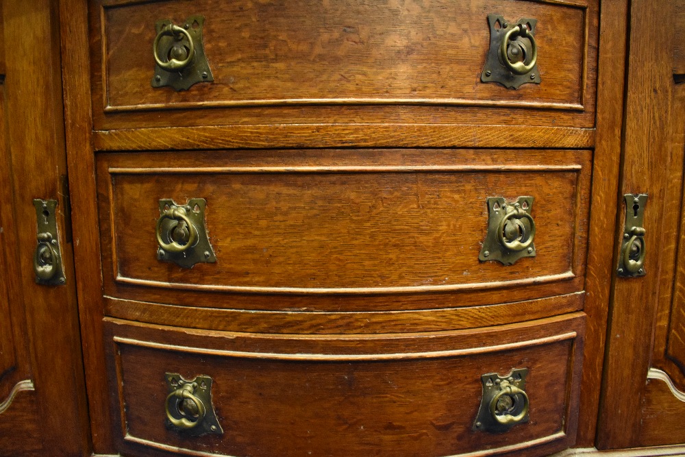 A late Victorian oak mirror back sideboard , with Art Nouveau style brass handles - Image 22 of 24