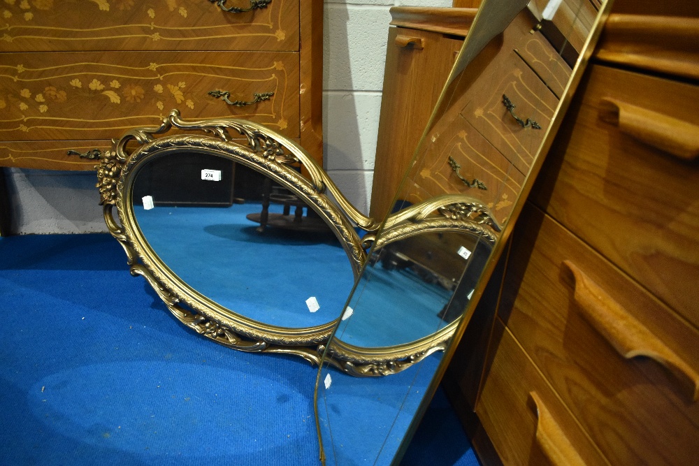 Two vintage mirrors, gilt and brass - Image 3 of 7
