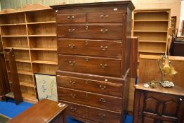 An early 20th century regency revival mahogany chest on chest (AF) dimensions approx H 183, W 106