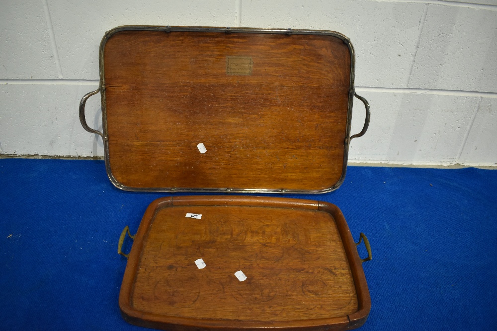 Two vintage trays