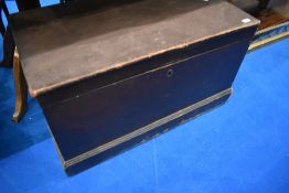 A 19th Century stained pine bedding box, approx. 87 x 46 x 48cm