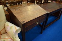 A 19th Century oak clerks desk, approx dimensions H89 W78 D65cm