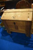 An antique pine dome top chest, grain style