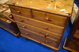 A modern yellow pine chest of two over three drawers, approx. dimensions H89 W88 D46cm