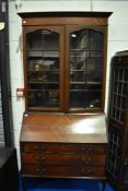 An early to mid 20th Century mahogany bureau bookcase, dimensions approx. H199cm, W90, D46cm