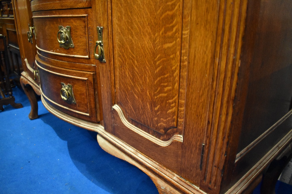 A late Victorian oak mirror back sideboard , with Art Nouveau style brass handles - Image 21 of 24