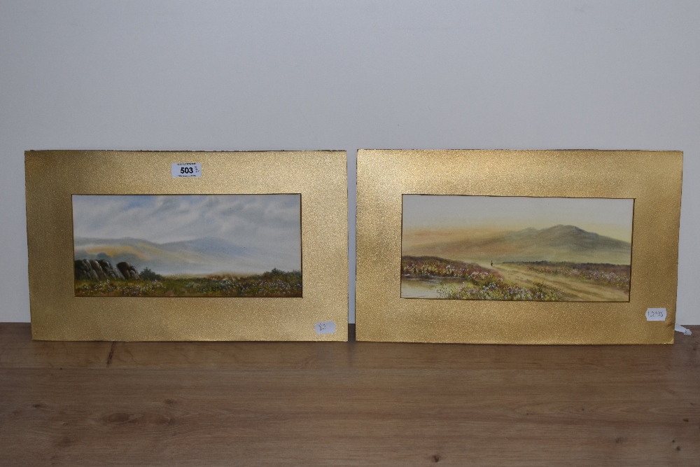 19th/20th Century, watercolour and gouache on paper, Two colourful landscape studies depicting - Image 2 of 4