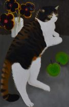 Mary Fedden (1915-2012, British), oil on canvas, 'Tabby', artist's label verso, dated 1988,