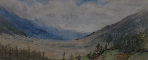 Artist Unknown (19th Century), watercolour, An alpine landscape, initials 'SPT' and dated 1877 to