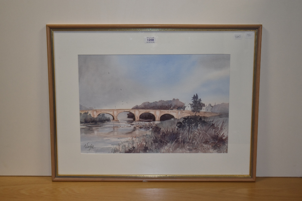 Clive Wylie (20th Century, British), watercolour, The picturesque stone arched bridge at - Image 2 of 4