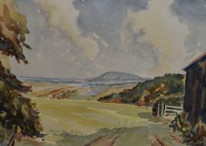 April Kent (20th Century), watercolour, 'Black Hambledon, from Osmotherley', Cumbria, signed and