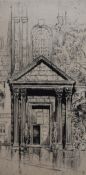 Frank Greenwood (1883-1954, British), etching, 'St Anne's', a portico entrance, signed in pencil