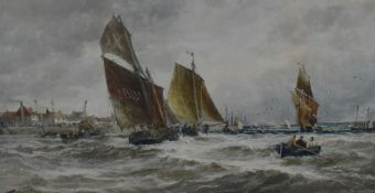 After Thomas Bush Hardy (1842-1897, British), chromolithograph, A maritime landscape with masted