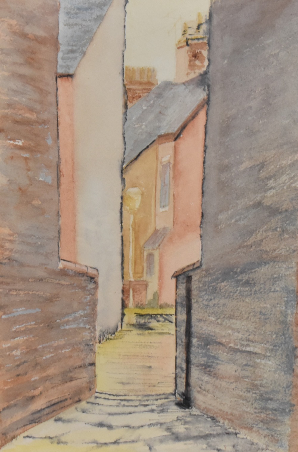 Artist Unknown (20th Century), watercolour, 'Through The Alley', titled verso, framed, mounted,