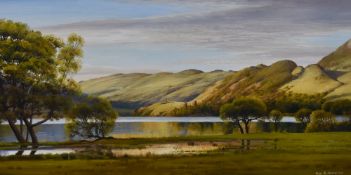 *Lake District Interest - Alan R. Thompson (20th Century, British), oil on board, 'Ullswater from