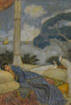 After Edmund Dulac (1882-1953, French), watercolour, An illustration copied from the Rubaiyat of