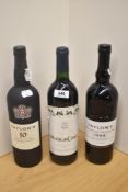 Three bottles of Alcohol, Taylors 1999 Vintage Port, bottled in 2004, 20% vol, 75cl, Taylors 10 Year