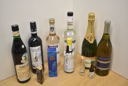 A collection of mixed Alcohol, Molinari Sambuca, 42% vol, 70cl, Oscar Sambuca 40% vol, 70cl,