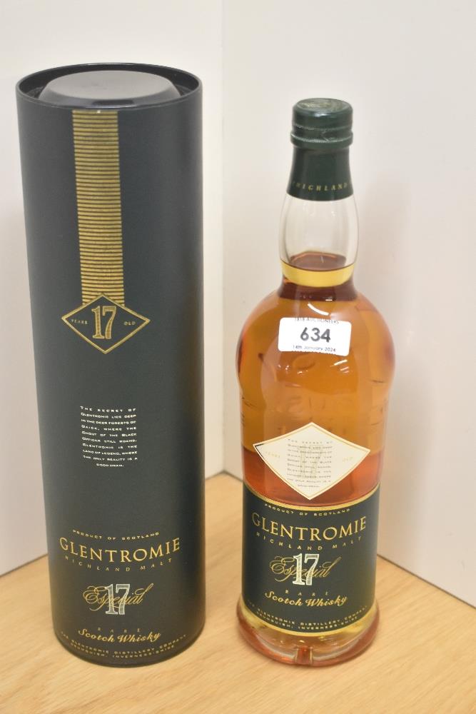 A bottle of Glentromie 17 Year Highland Malt Scotch Whisky, 40% vol, 1 Litre, in card tube