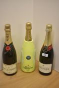 Three bottles of Champagne, Moet & Chandon Brut Imperial, 12% vol, 75cl, Bollinger Special Cuvee 12%