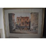 A.W. Brown (19th/20th Century), coloured print, A Venetian piazza scene, signed in pencil to the