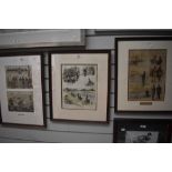 Three vintage framed and glazed prints, of fishing and angling related interest.