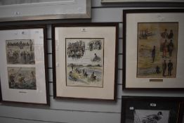 Three vintage framed and glazed prints, of fishing and angling related interest.