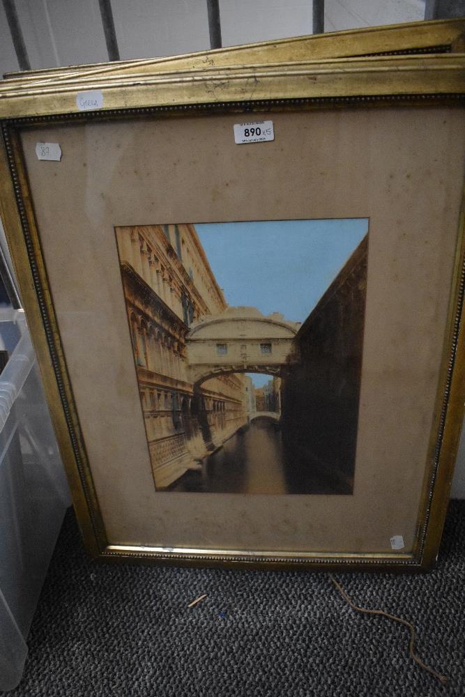 After Carlo Naya (1816-1882, Italian), hand coloured photographic prints, Architecture of Venice,