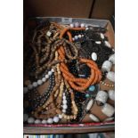 A selection of beaded necklaces, including rustic styles.
