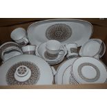 A 1970's Noritake Progression China part tea dinner service having brown concentric pattern (26