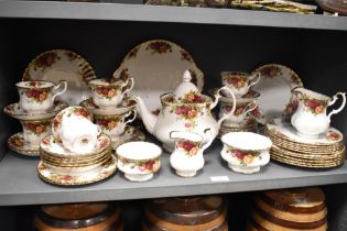 A quantity of Royal Albert Old Country Roses patterned teaware, to include teapot, sandwich
