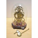 A Victorian Hatfield & Hall skeleton mantel clock, having a silvered Roman chapter ring, single