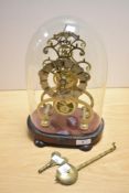 A Victorian Hatfield & Hall skeleton mantel clock, having a silvered Roman chapter ring, single