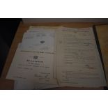A folder containing various ephemera, pertaining to Ian Ralph Henderson, to include Navy entrance