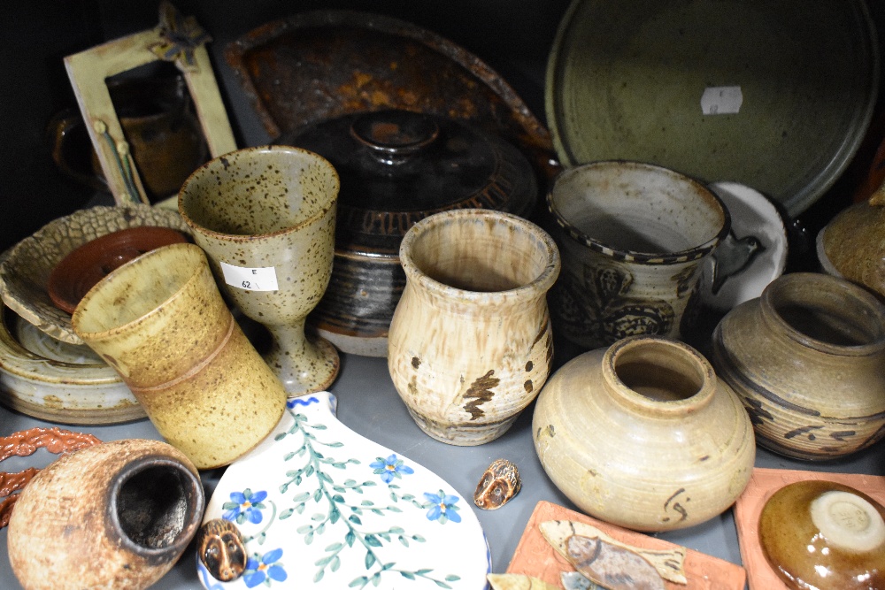 An assorted collection of studio pottery, including vases, beaker, goblet, lidded tureen, novelty - Image 2 of 8