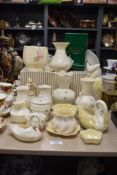 A collection of Predominantly Beleek Parian china, including vases, Preserve pot, jugs etc.