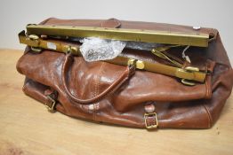 A vintage style Gladstone/ overnight bag by 'The Bridge'.