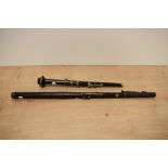 A vintage Ebblewhite flute and part of an oboe, both AF.