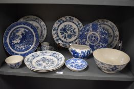 An assorted collection of 19th/20th Century blue and white porcelain, to include Meissen Blue