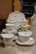 A selection of Grafton tea wares, including cups, saucers, plates, sugar basin and jug, having