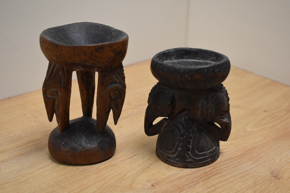 An assorted collection of primitive African tools and carvings, including a hardwood club - Image 3 of 13
