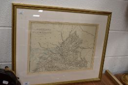 After Edward Weller FRGS (1819-1884) A map of Cumberland and Westmorland North sheet framed, mounted