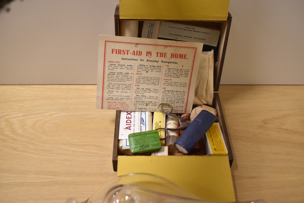 A vintage hand blown glass water barometer and a Boots First Aid Case - Image 3 of 3