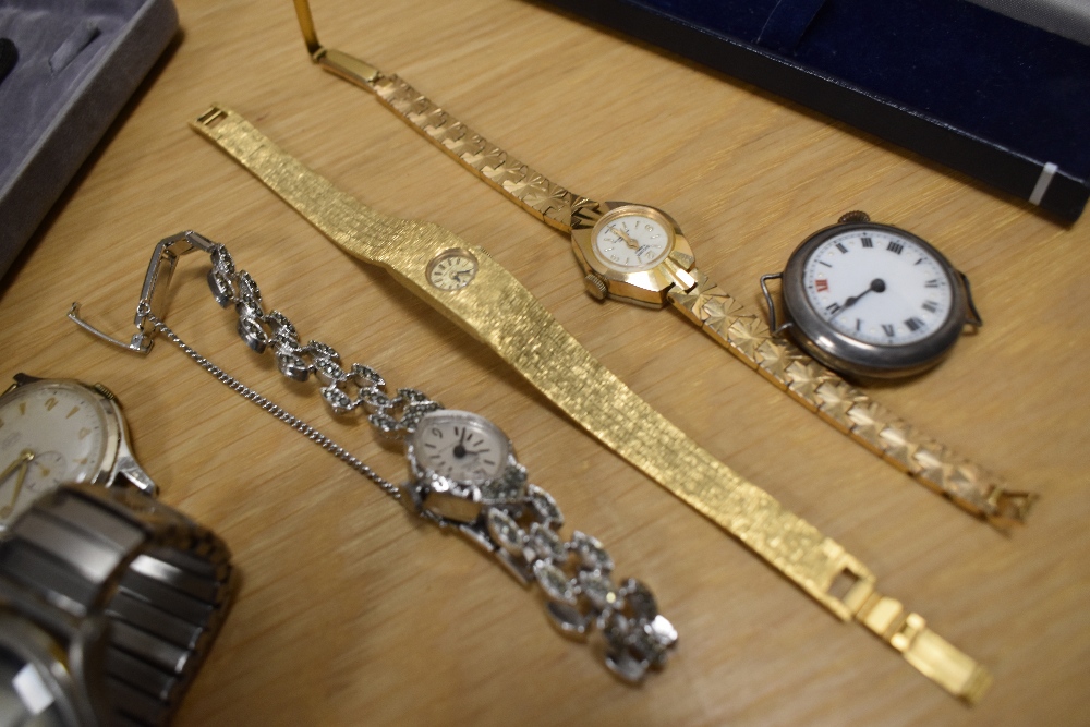 An Art Deco textured and gold coloured ladies Rotary wristwatch, and a selection of other - Image 3 of 4